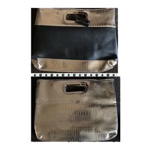 𝅺depeche Mode Women Over Size Cluth Magnetic Closure Black And Gold
